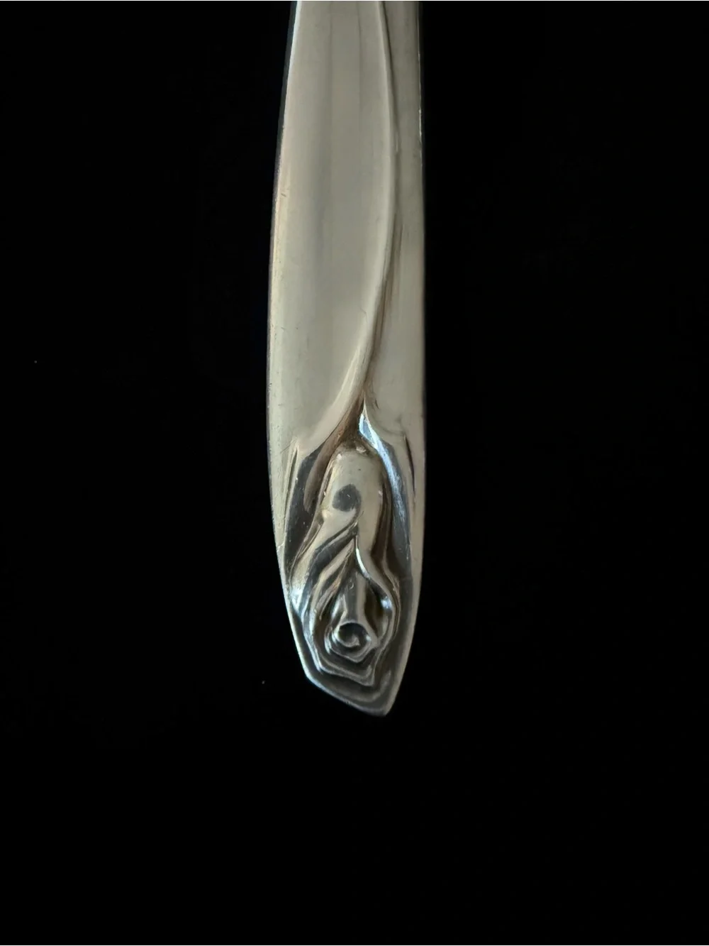 1960s International Deep Silver Anniversary Rose Serving Fork